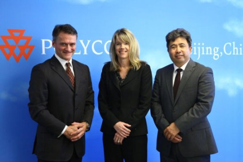 Polycom��̫�^(q��)�����ձȺ����������ޅ^(q��)����Hansjoerg Wagner (��һ)��Polycomȫ���N�ۈ�(zh��)�и�����Tracey Newell(����)��Polycom�Ї��^(q��)����(j��ng)�����(��һ)